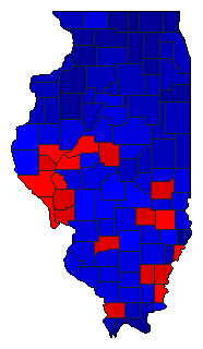 1904 Illinois County Map of General Election Results for Governor