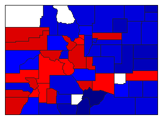 1906 Colorado County Map of General Election Results for State Treasurer