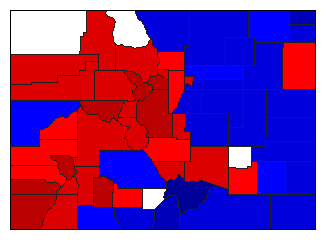 1908 Colorado County Map of General Election Results for State Auditor