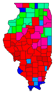 1912 Illinois County Map of General Election Results for Governor