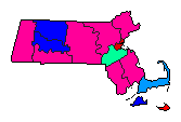 1912 Massachusetts County Map of General Election Results for Governor