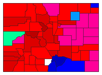 1912 Colorado County Map of General Election Results for State Auditor