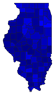 1914 Illinois County Map of Republican Primary Election Results for Senator