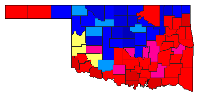 1914 Oklahoma County Map of General Election Results for Governor