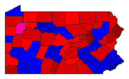 1914 Pennsylvania County Map of General Election Results for Governor