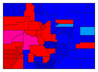 1914 Colorado County Map of General Election Results for Lt. Governor