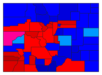 1914 Colorado County Map of General Election Results for State Treasurer