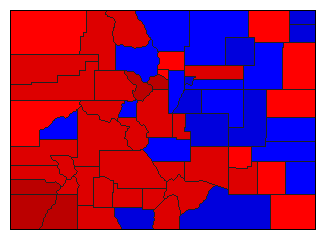 1916 Colorado County Map of General Election Results for State Treasurer