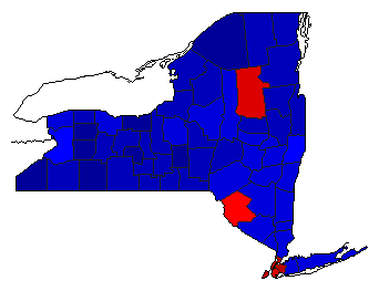 1918 New York County Map of General Election Results for Governor