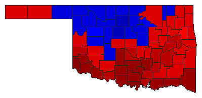 1918 Oklahoma County Map of General Election Results for Governor