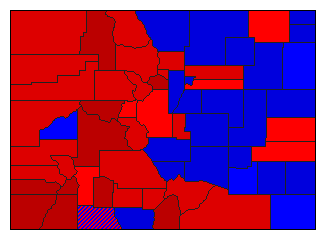 1918 Colorado County Map of General Election Results for State Treasurer