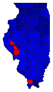1920 Illinois County Map of General Election Results for Governor