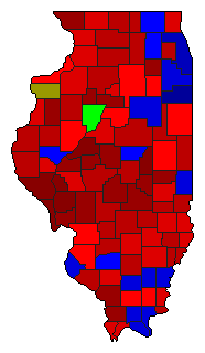 1920 Illinois County Map of Republican Primary Election Results for Governor