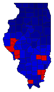 1924 Illinois County Map of General Election Results for Secretary of State