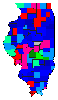 1924 Illinois County Map of Republican Primary Election Results for Attorney General