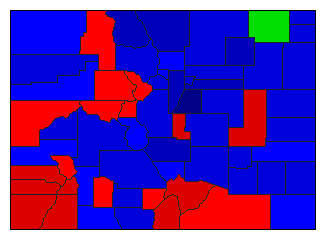 1924 Colorado County Map of General Election Results for State Treasurer