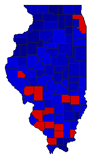 1928 Illinois County Map of Special Election Results for Senator