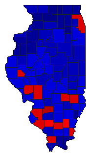 1928 Illinois County Map of General Election Results for Secretary of State
