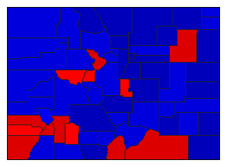 1928 Colorado County Map of General Election Results for State Treasurer