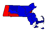 1930 Massachusetts County Map of General Election Results for Governor