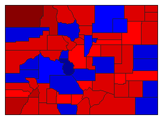 1930 Colorado County Map of General Election Results for Lt. Governor