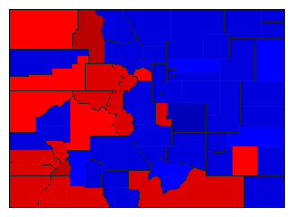 1930 Colorado County Map of General Election Results for State Treasurer