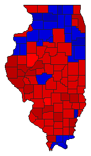 1932 Illinois County Map of General Election Results for Governor