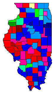 1932 Illinois County Map of Republican Primary Election Results for Governor