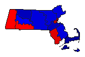 1932 Massachusetts County Map of General Election Results for Lt. Governor
