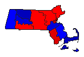 1934 Massachusetts County Map of General Election Results for Governor