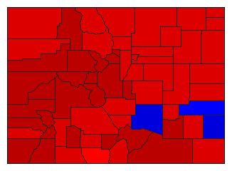 1934 Colorado County Map of General Election Results for State Auditor