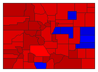 1934 Colorado County Map of General Election Results for Lt. Governor