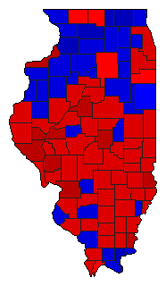 1936 Illinois County Map of General Election Results for Governor