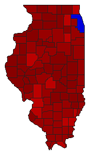 1936 Illinois County Map of Democratic Primary Election Results for Governor