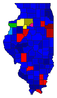 1936 Illinois County Map of Republican Primary Election Results for Governor