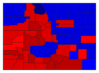 1938 Colorado County Map of General Election Results for State Auditor