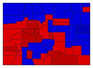 1940 Colorado County Map of General Election Results for State Treasurer