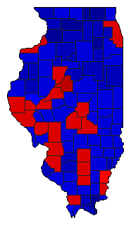 1944 Illinois County Map of General Election Results for Senator