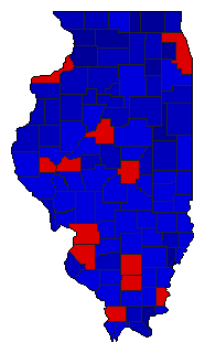 1944 Illinois County Map of General Election Results for Governor