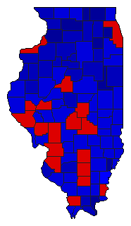 1944 Illinois County Map of General Election Results for Secretary of State