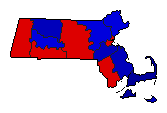 1944 Massachusetts County Map of General Election Results for Lt. Governor