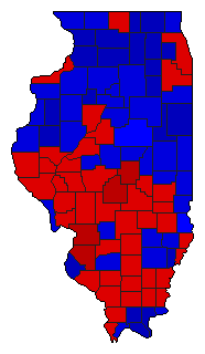1948 Illinois County Map of General Election Results for Secretary of State