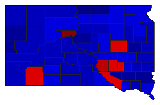1950 South Dakota County Map of General Election Results for State Auditor
