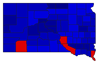 1950 South Dakota County Map of General Election Results for Lt. Governor