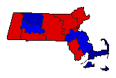 1952 Massachusetts County Map of General Election Results for State Auditor
