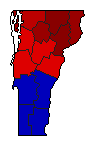 1952 Vermont County Map of Republican Primary Election Results for Governor
