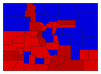 1954 Colorado County Map of General Election Results for Lt. Governor