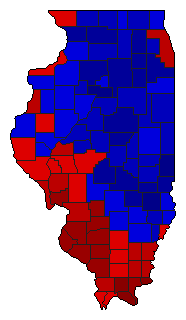 1956 Illinois County Map of Democratic Primary Election Results for Governor