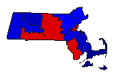 1956 Massachusetts County Map of General Election Results for Lt. Governor