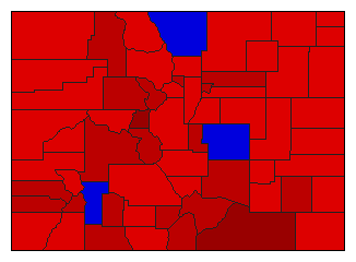 1956 Colorado County Map of General Election Results for State Treasurer